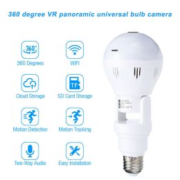 360Â° Panoramic Hidden Wifi IP Camera Light Bulb Home Security Lamp Cam HD 1080P